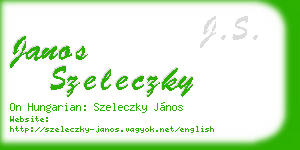 janos szeleczky business card