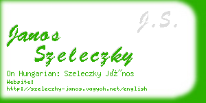 janos szeleczky business card
